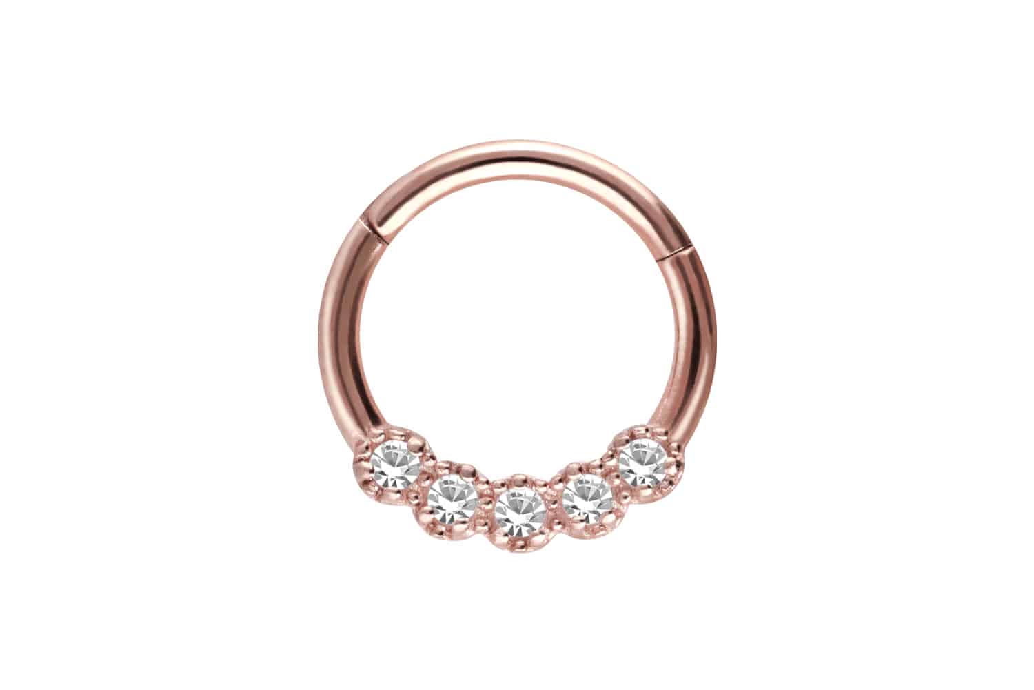 Chirurgenstahl Segmentring Clicker Piercing 5 KRISTALLE